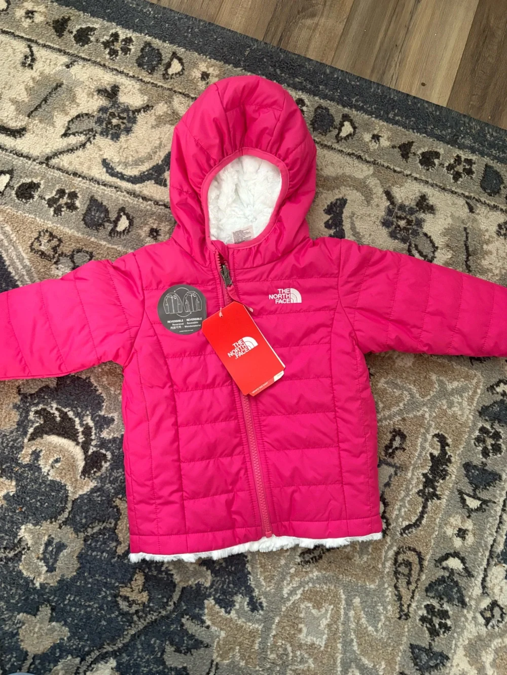 NWT North Face Kids Pink Reversible Jacket